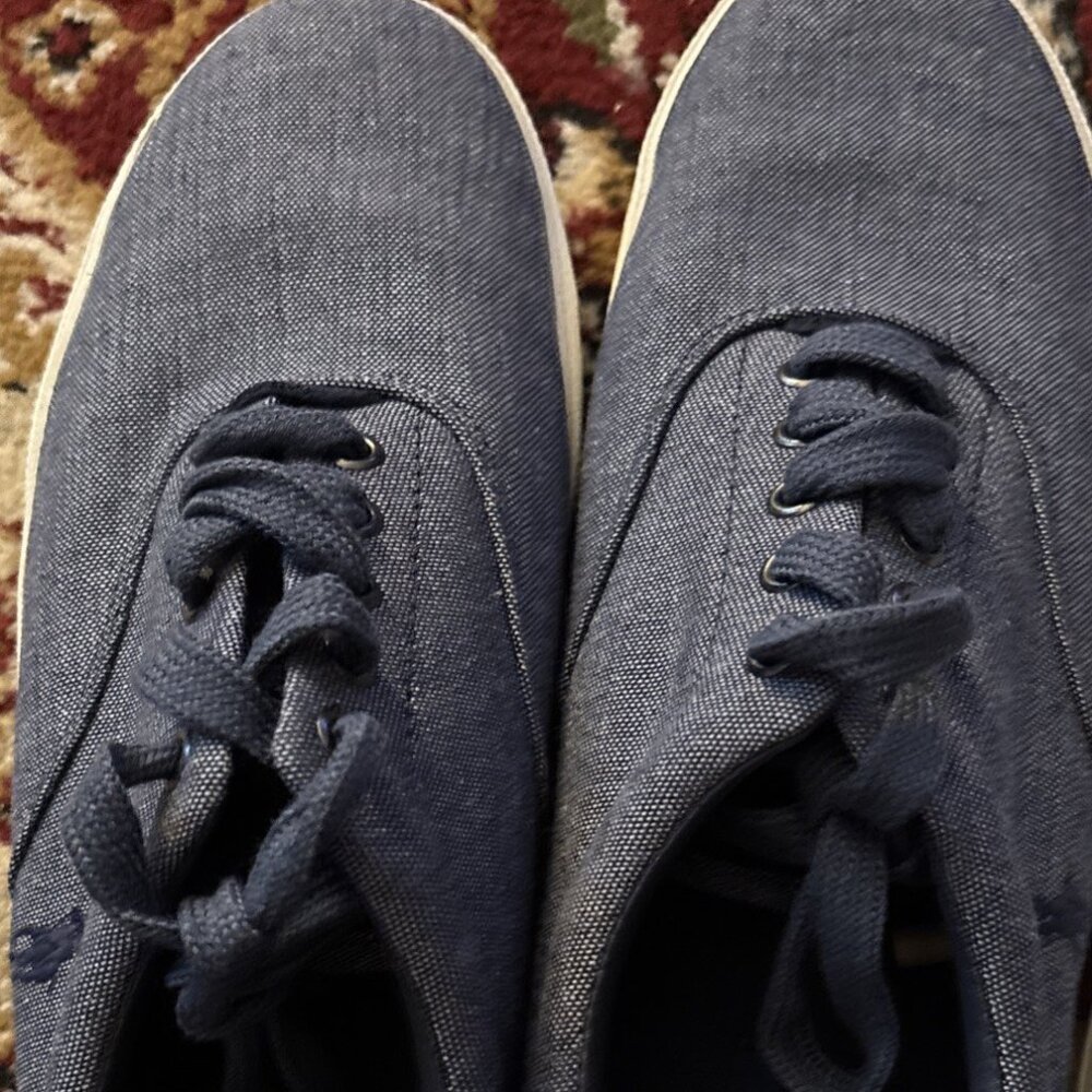 Polo Ralph Lauren Shoes Mens 11D Blue Vaughn Saddle Sneakers 354554